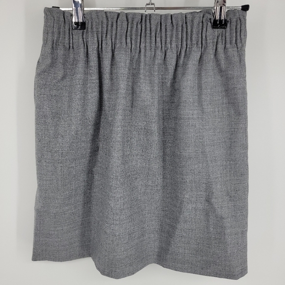 J.Crew Womens Gray Wool Blend Elastic Waist Mini Skirt Size 2 - Picture 3 of 8